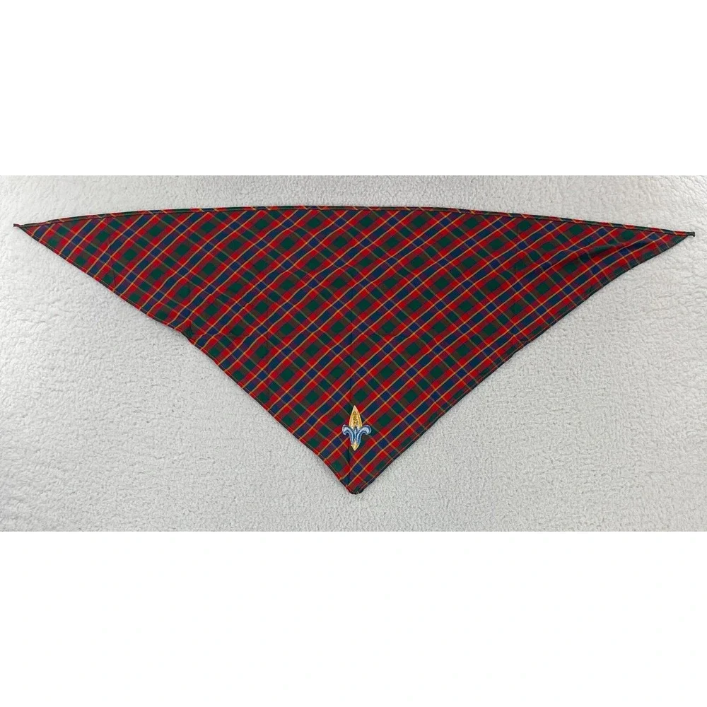Boy‎ Scouts of America Red Plaid Webelos Neckerchief Scarf Handkerchief